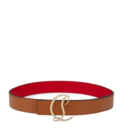 CHRISTIAN LOUBOUTIN CL LOGO LEATHER BELT
