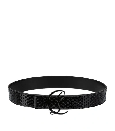 Christian Louboutin Cl Logo Patent Leather Belt In Multi