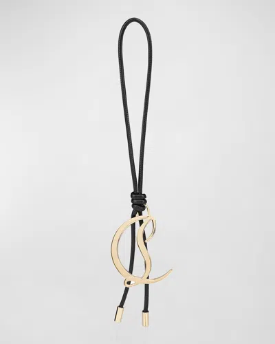 Christian Louboutin Cl Logo Strings Bag Charm In Black/gold