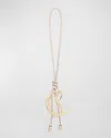 Christian Louboutin Cl Logo Strings Bag Charm In Leche/gold
