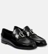 Christian Louboutin Cl Moc Embellished Glossed-leather Loafers In Black/lin Black