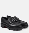 Christian Louboutin Cl Moc Lug Leather Loafers In Black