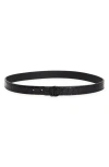 Christian Louboutin Cl Monogram Buckle Croc Embossed Leather Belt In Black/ Black