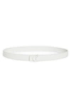 Christian Louboutin Cl Monogram Buckle Leather Belt In W240 Bianco/bianco