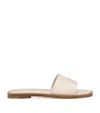 Christian Louboutin Cl Mule Leather Flat Sandals In Beige