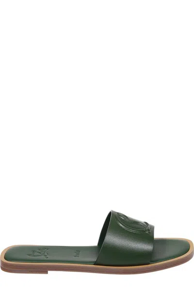 Christian Louboutin Cl Mule Leather Sandal In Green