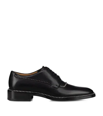 Christian Louboutin Cocoriclou Studded Leather Derby Shoes In Black