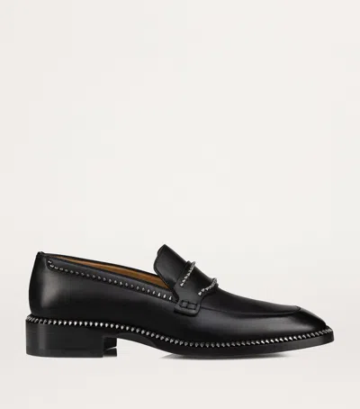 Christian Louboutin Cocoriclou Moc Studded Leather Loafers In Black