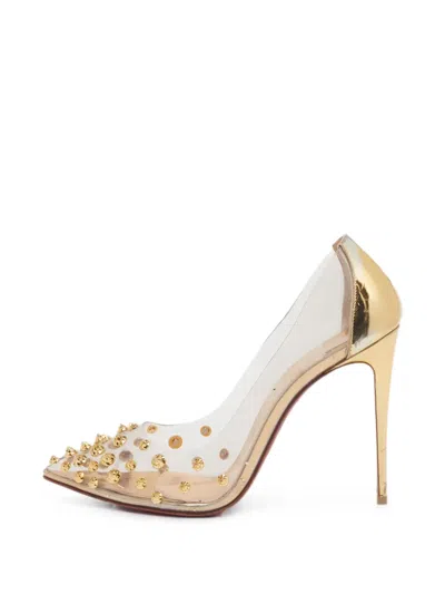 Pre-owned Christian Louboutin Collaclou Spiked Pumps In White