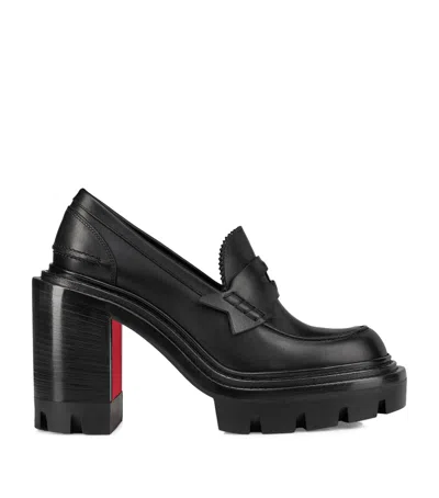 Christian Louboutin College Leather Penny Loafers 100 In Black