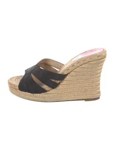 Pre-owned Christian Louboutin Colorblock Pattern Espadrilles In Black