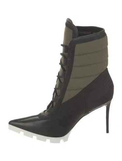 Pre-owned Christian Louboutin Colorblock Pattern Lace-up Boots In Multi