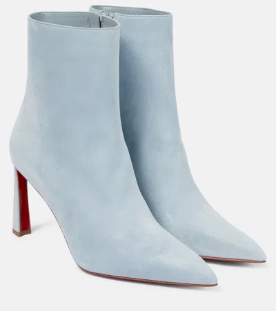 Christian Louboutin Condora 100 Suede Ankle Boots In Blue