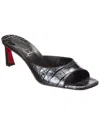 Christian Louboutin Condora 55 Croc-embossed Leather Mule In Black