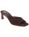 Christian Louboutin Condora 55 Suede Mules In Brown