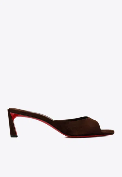 Christian Louboutin Condora 55 Suede Mules In Black