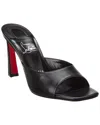 Christian Louboutin Condora Leather Red Sole Mule Sandals In Black