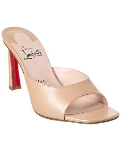 Christian Louboutin Condora 85 Leather Mule In Neutral