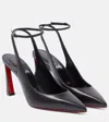 Christian Louboutin Condora Leather Red Sole Ankle-strap Pumps In Black