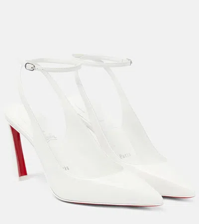 Christian Louboutin Condora 85 Leather Slingback Pumps In White