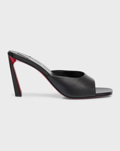 CHRISTIAN LOUBOUTIN CONDORA LEATHER RED SOLE MULE SANDALS