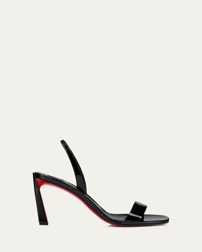 CHRISTIAN LOUBOUTIN CONDORA LEATHER RED SOLE SLINGBACK SANDALS