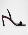 Christian Louboutin Black Patent Leather Sandal O Condora In Black
