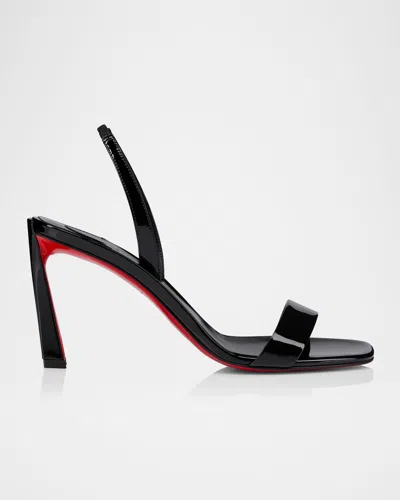 CHRISTIAN LOUBOUTIN CONDORA LEATHER RED SOLE SLINGBACK SANDALS