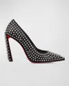 Christian Louboutin Condora Spikes 100mm Studded Leather Pumps In Black