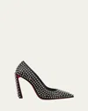 Christian Louboutin Condora Spikes 100mm Studded Leather Pumps In Black