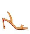 Christian Louboutin O Condora 85 Patent-leather Slingback Sandals In Orange