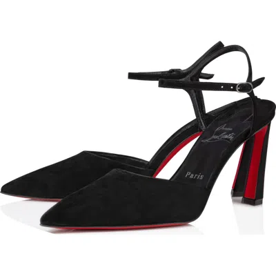 Christian Louboutin Condora Riviera Ankle Strap Pump In Black/ Lin Black