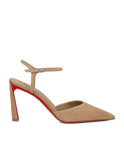 Christian Louboutin Condora 85 Leather Slingback Pumps In Nude