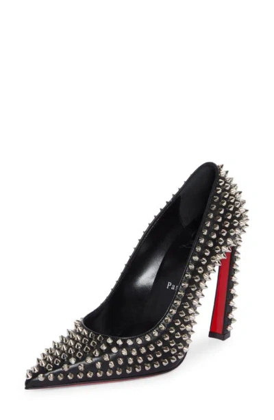 Christian Louboutin Condora Spikes 100mm Studded Leather Pumps In Black