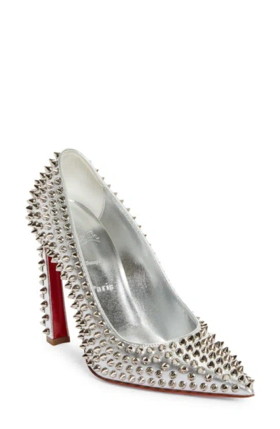 Christian Louboutin Condora Spikes Pointed Toe Pump In Gray