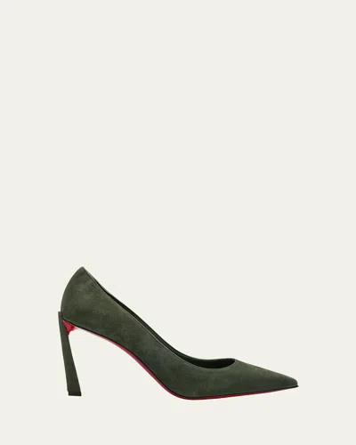 Christian Louboutin Condora 85 Suede Pumps In Tennessee Green