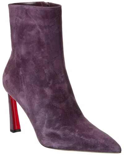 Christian Louboutin Condorax 85 Suede Bootie In Purple