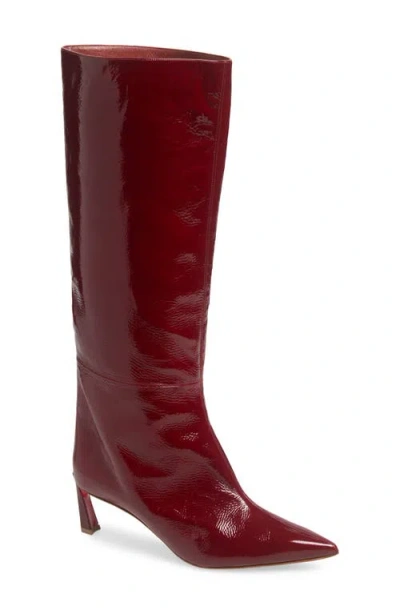 Christian Louboutin Patent Leather Red Sole Tall Boots In Brownie