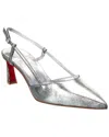 Christian Louboutin Woman Pumps Silver Size 8 Leather In Grey