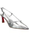 Christian Louboutin Woman Pumps Silver Size 8 Leather In Silver