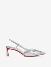 Christian Louboutin Woman Pumps Silver Size 8 Leather In Silver