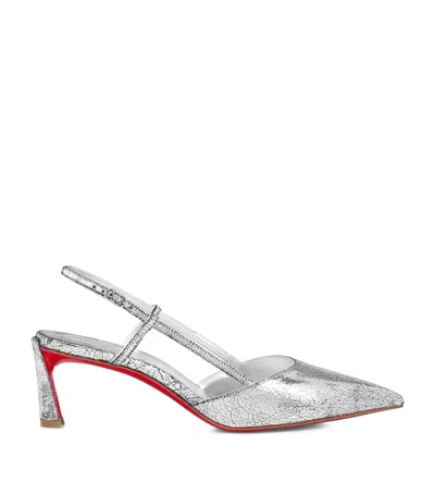 Christian Louboutin Miss Z Slingina 25 Leather Slingback Pump In Silver