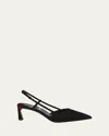 Christian Louboutin Women Miss Z Leather Slingback Pumps In Black