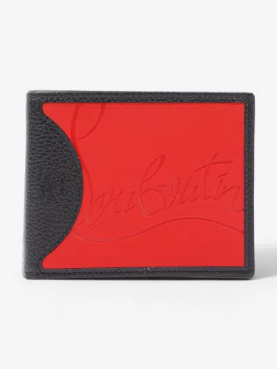 Christian Louboutin Coolcard Logo-plaque Bifold Wallet / Calfskin Leather In Red