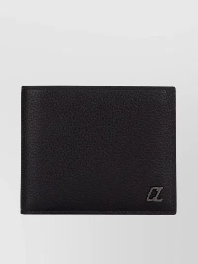 Christian Louboutin Coolcard Wallet Bi-fold Textured Finish In Black