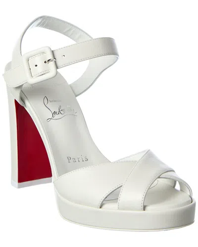 Christian Louboutin Cora 100 Leather Sandal In White