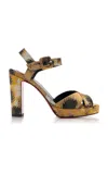 Christian Louboutin Cora 100 Lurex Fireworks Sandals In Yellow