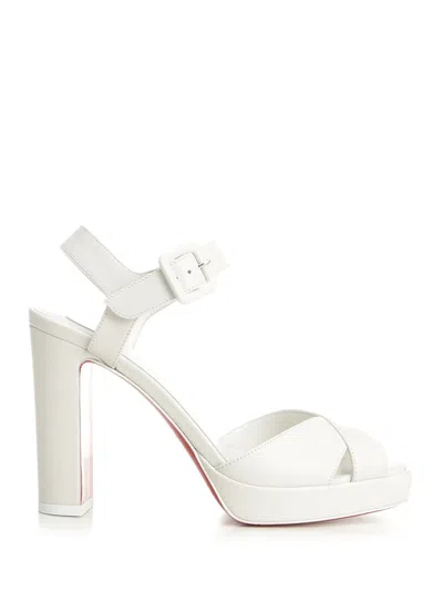 Christian Louboutin Cora Platform Sandals In White