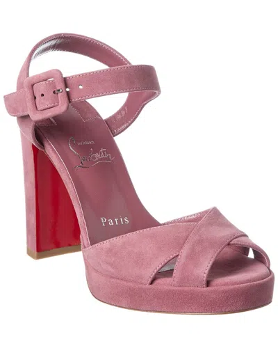 Christian Louboutin Cora 100 Suede Platform Sandal In Multi