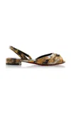 Christian Louboutin Cordelina Flat Lurex Fireworks Slingback Sandals In Yellow